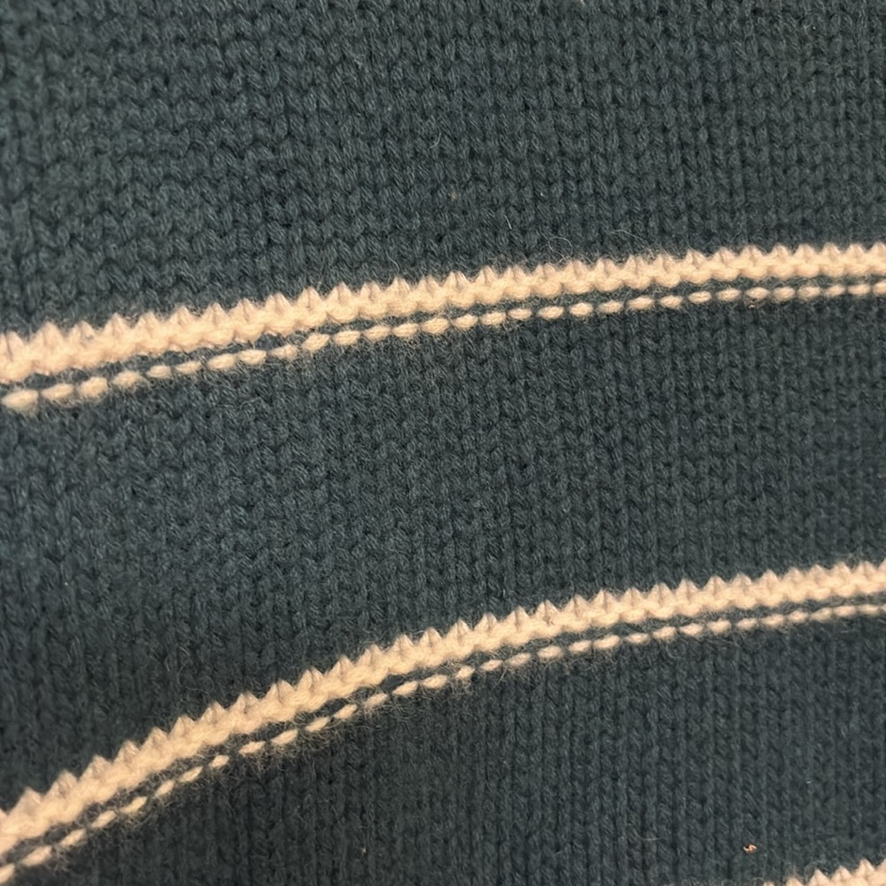 Green and cream cashmere sweater - Picture 2 of 3